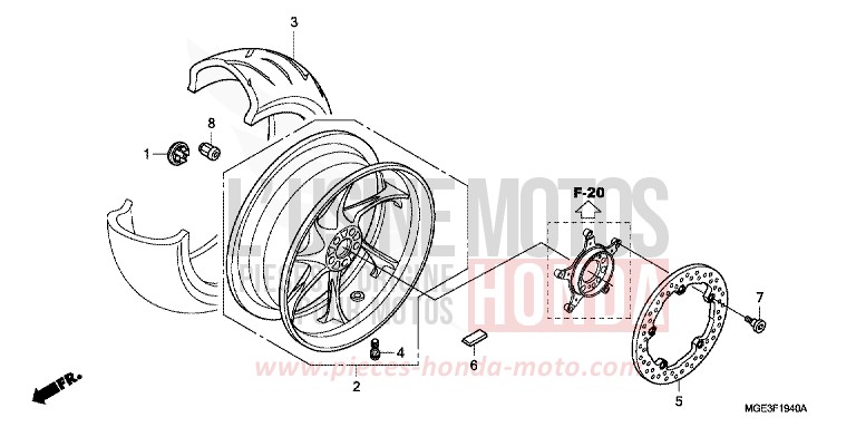 HINTERRAD von VFR1200F DCT DARKNESS BLACK METALLIC (NH463) von 2013